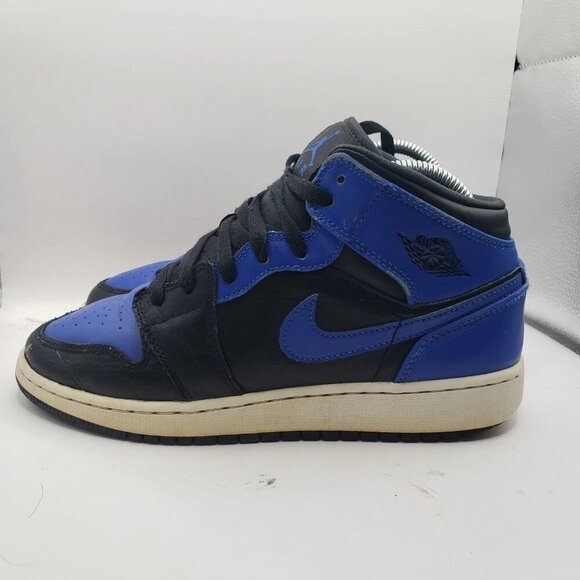 Nike Air Jordan 1 Mid GS 'Hyper Royal' 554725-077 Womens 7.5 / Youth Size 6Y - Picture 1 of 10